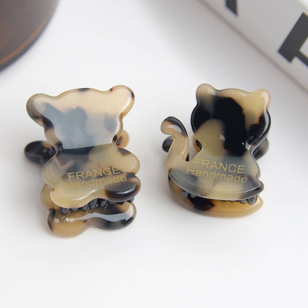 TheDivaSoap - Wholesale Hair Clip - Women's - Acetate Mini Cute Cat and Bear Hair Clip13