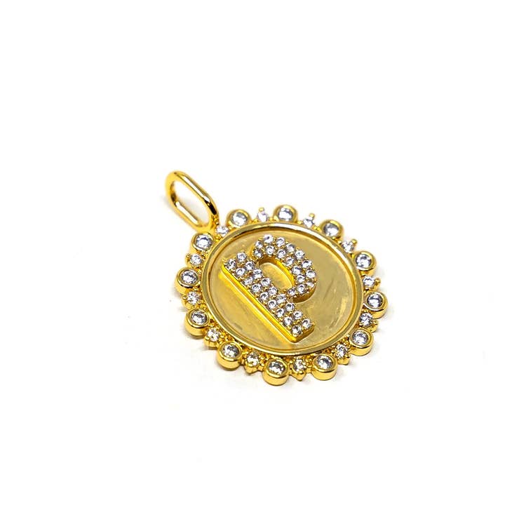 The Sis Kiss - Wholesale Individual Charm/Pendant - Vintage Coin Initial Charm