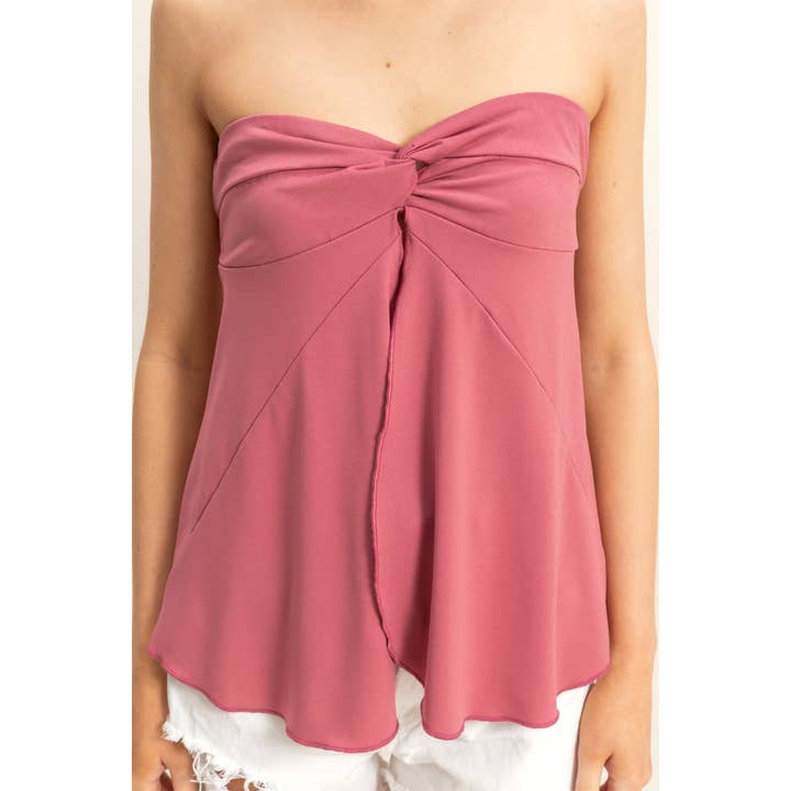 HYFVE - Wholesale Shirt - Women's - HF25C672-Knit Strapless Open Front Tube Top