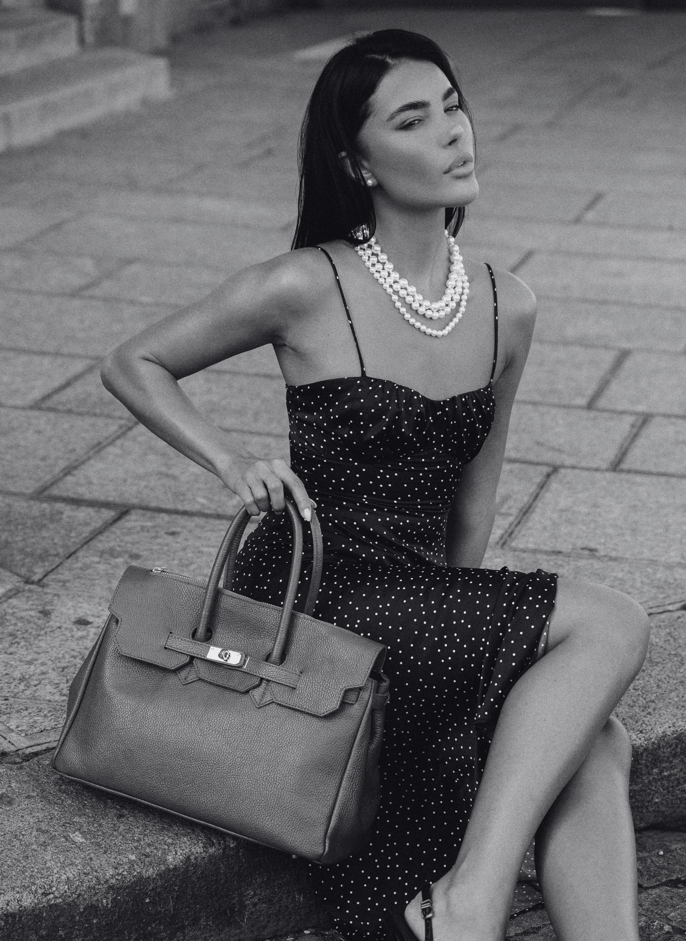 Voemièn - Venta al por mayor Bolso con asas - Mujer - Bolso Elizabeth en ante topo y cuero Togo8