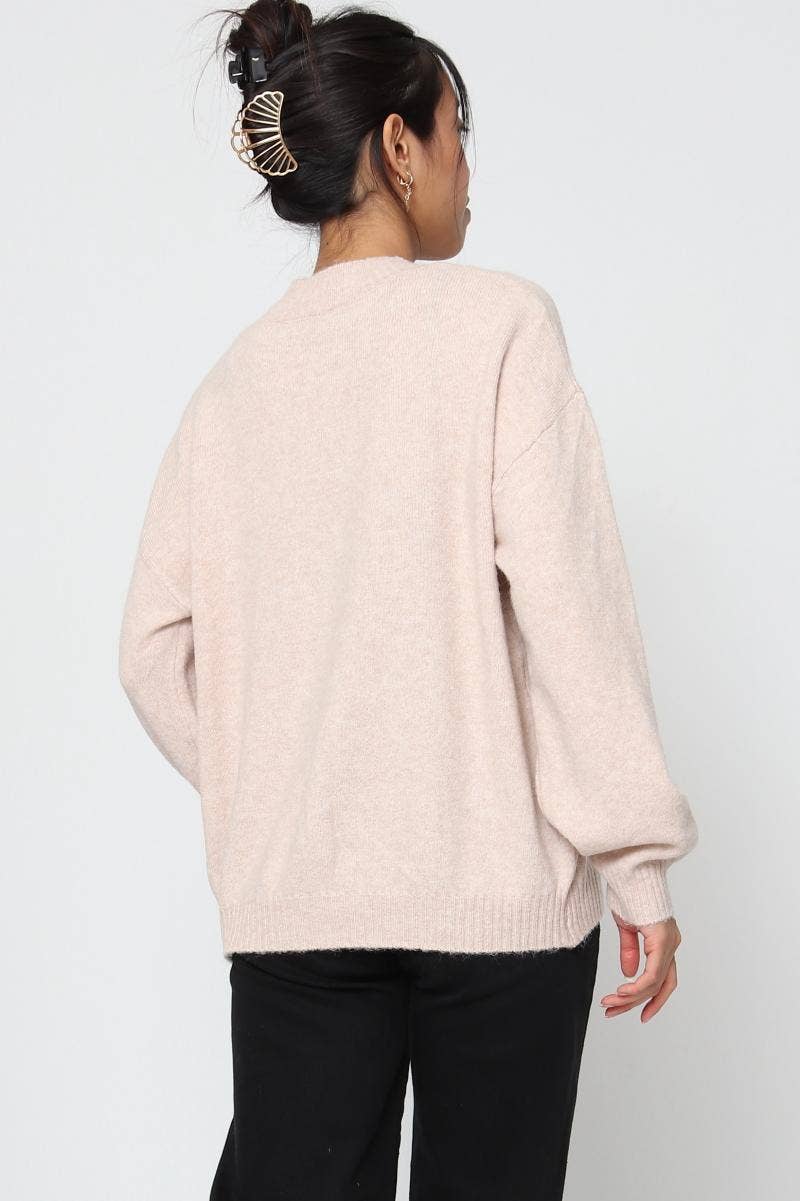 DIX-ONZE - Wholesale Knit Sweater - Women's - Soft Plain Sweater – Round Neck & Long Sleeves9