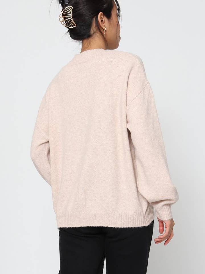 DIX-ONZE - Wholesale Knit Sweater - Women's - Soft Plain Sweater – Round Neck & Long Sleeves9