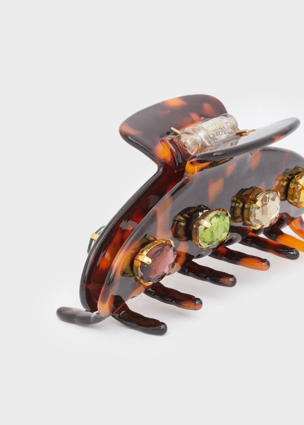 NALI' - Venta al por mayor Horquilla para el pelo - Mujer - Pinza para cabello marrón efecto carey con piedras - N611