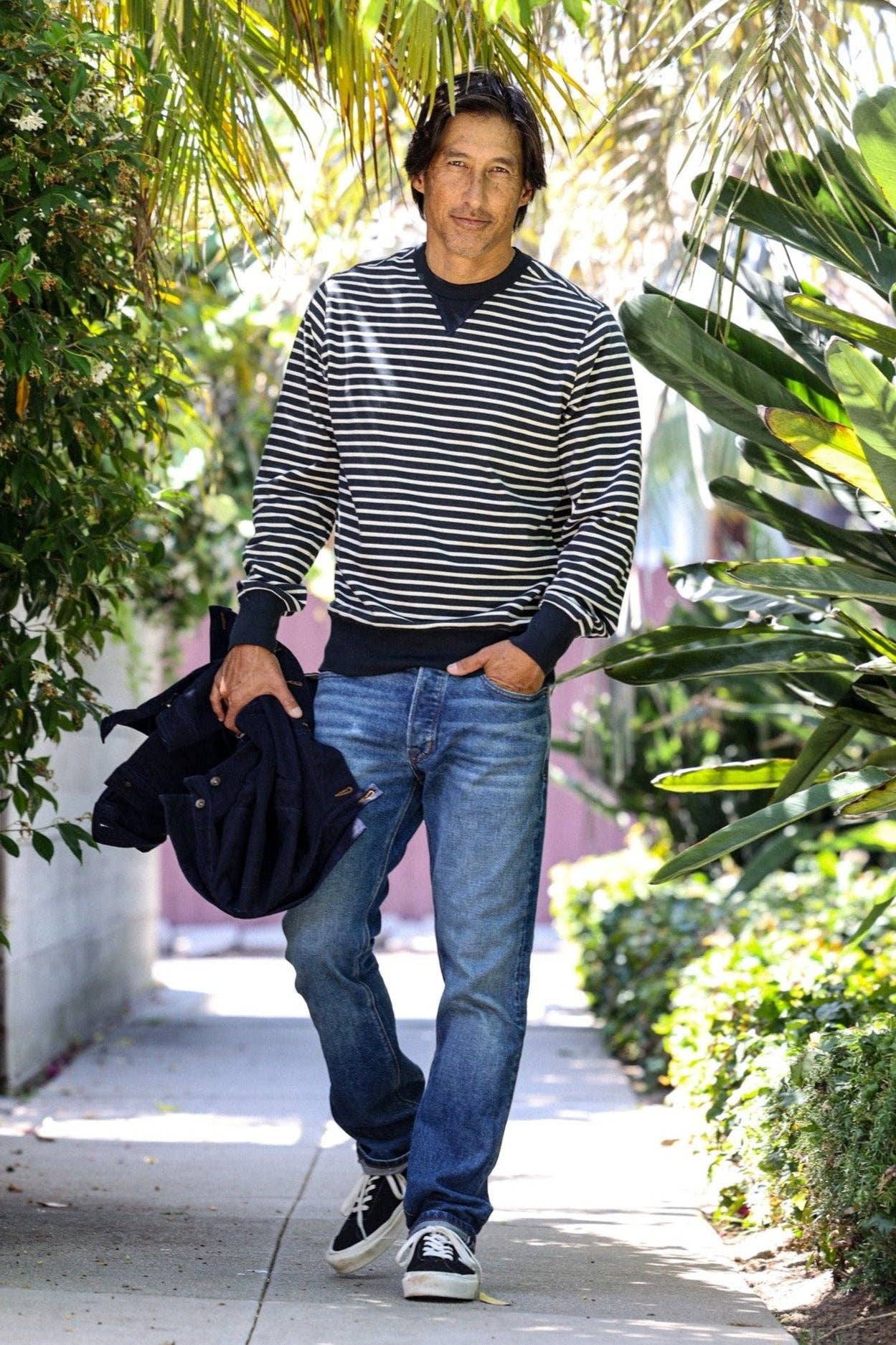 Navy Stripe Stinson Pullover | 12oz Rugby Jersey 100% cotton for wholesale on Faire2