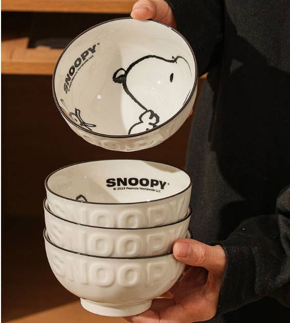 K-Wonderland - Wholesale Bowl - Snoopy Daily Kitchenware Ceramic Bowl 4PCS Gift Box SET7