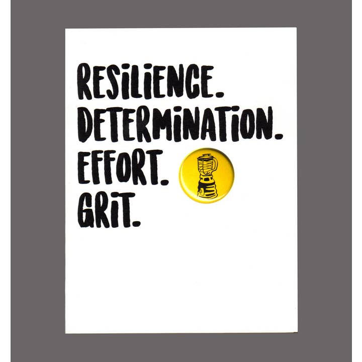Resilience, Determination, Effort, Grit, Card for wholesale by B.Berish