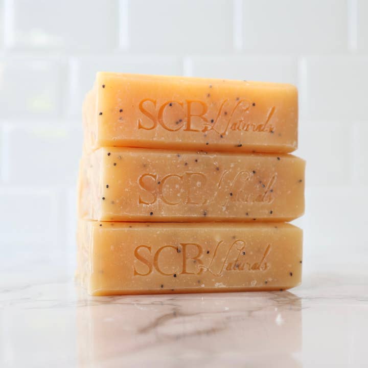 Lemon Poppy Soap Bar for wholesale by SCB Naturals