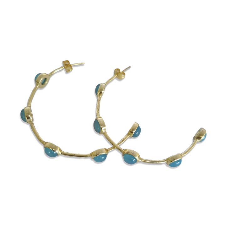 ROMA HOOPS IN AQUA CALCEDONY for wholesale by Meshca