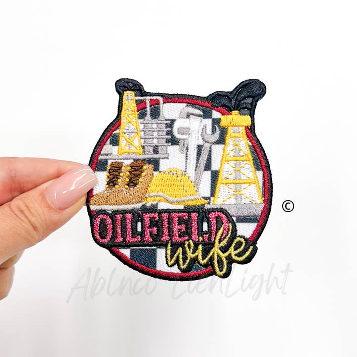 ABLNco - Wholesale Patch - Oilfield Wife Glitter Embroidery Patch Iron On