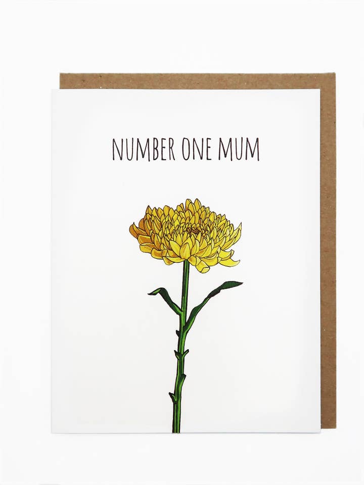 Number One Mum Card for wholesale by Noted By Copine