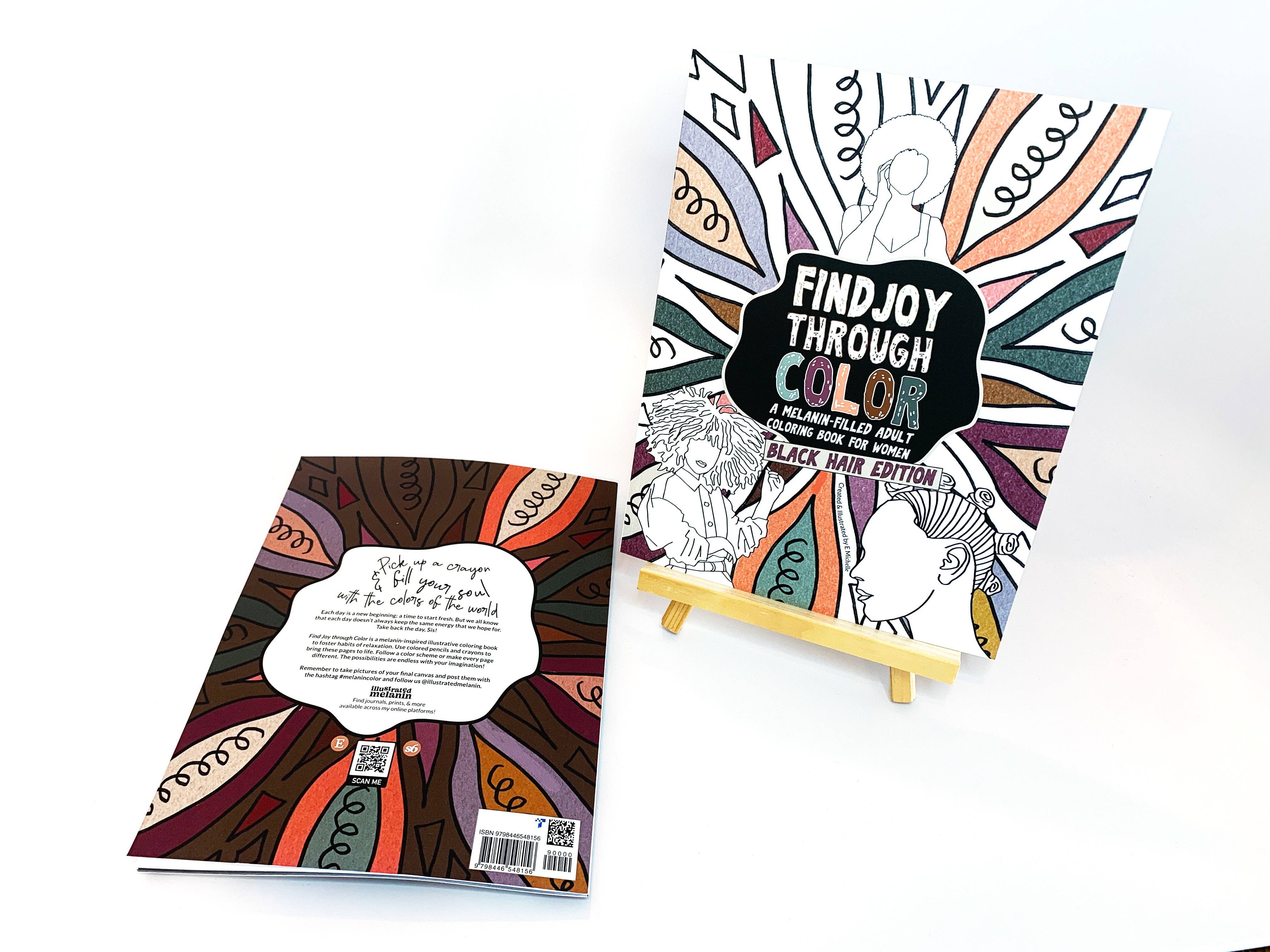 Illustrated Melanin - Wholesale Coloring & Activity Book - Adult - Find Joy Through Color: Coloring Book Celebrating Black Hair4