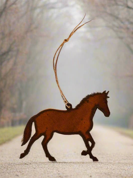 Horse Trotting Western rustic Ornament for wholesale by Universal Ironworks USA