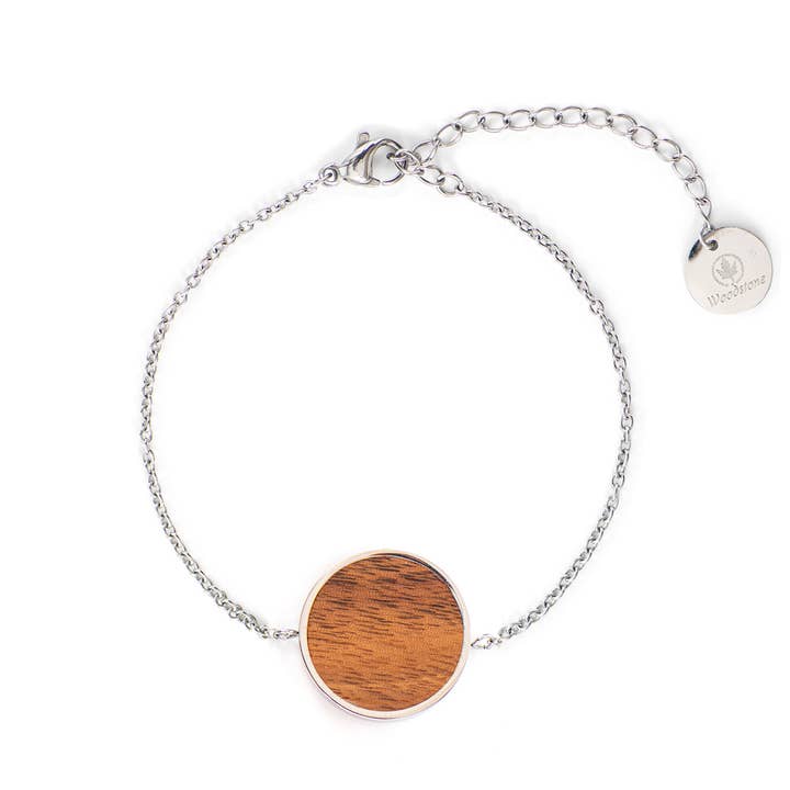 Daisy Walnut - Silver Bracelet for wholesale by The Woodstone