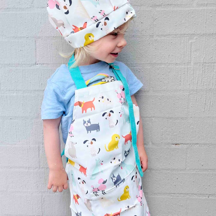Kids Puppy Cooking Apron and Chef Hat Set for wholesale by munchi