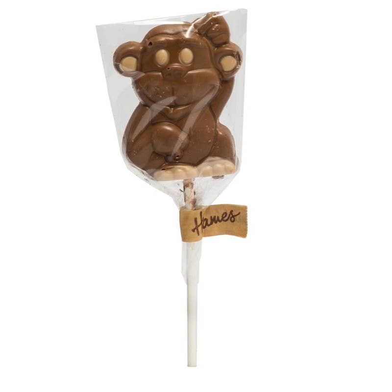 Hames Chocolates – wholesale Lollipop – UK ONLY. Milk Chocolate Cheeky Monkey Lollipop1