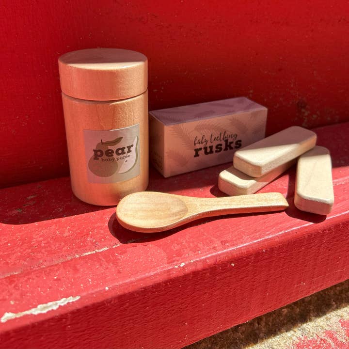 Make Me Iconic - Wholesale Wood Toy - Kids - WOODEN TOY - LOOSE CHANGE DOLL FEEDING PEAR PUREE15