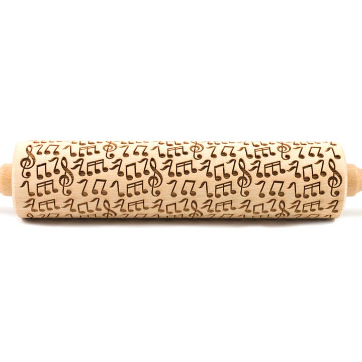 Grand rouleau à pâtisserie gravé Notes pour la vente par Folkroll