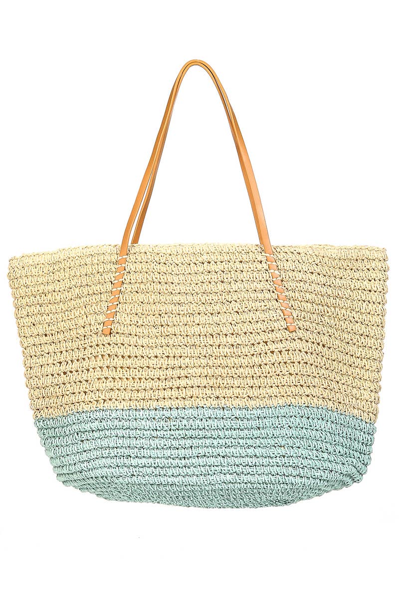 Collections by Fame Accessories – wholesale Tote bag – Women's – Straw Braided Beach Tote Bag6