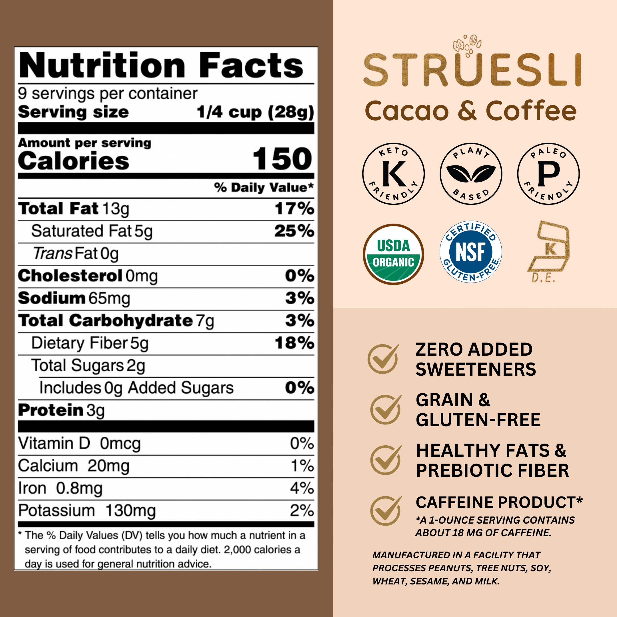 Struesli Granola Redefined – Granola por atacado – Struesli Granola Orgânica | Cacau & Café | 255g, Sem Glúten2