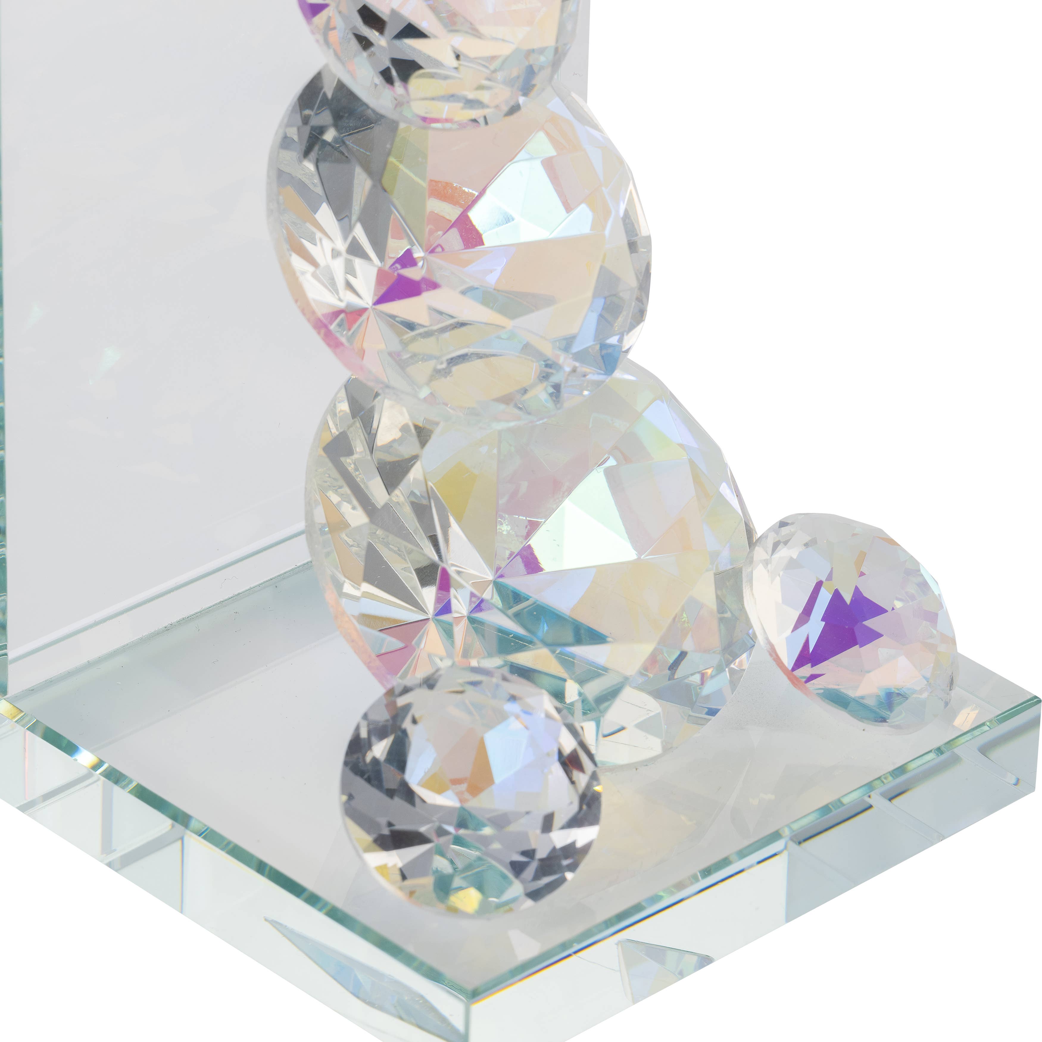 Sagebrook Home - Wholesale Bookend - Bookends Set of 2 - Clear Crystal Modern Diamond, 7 in.7