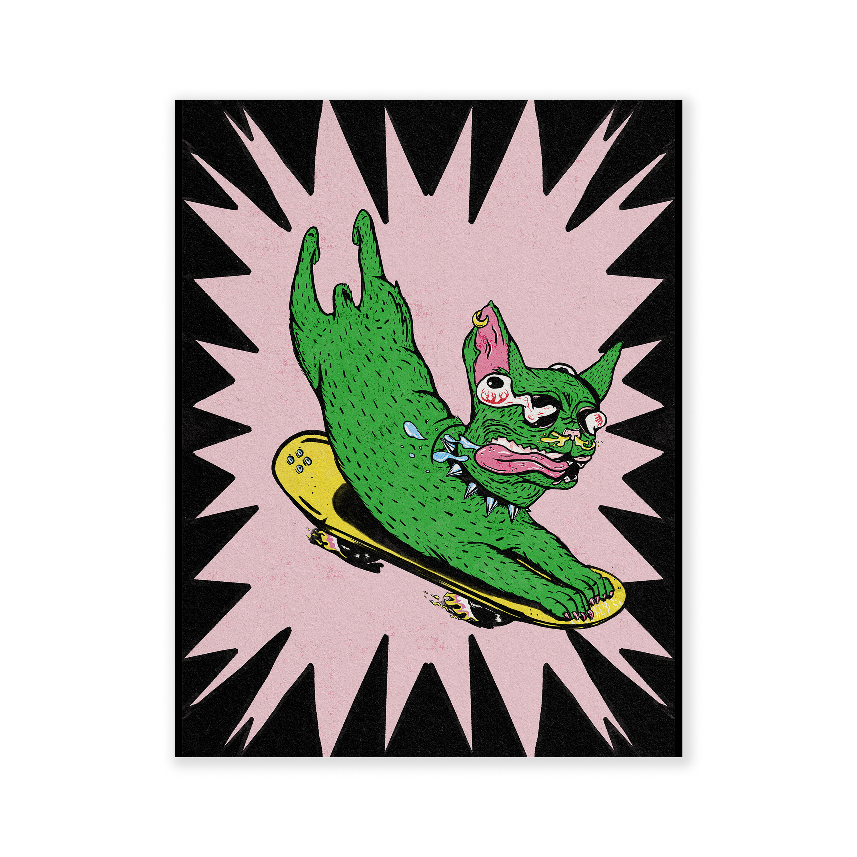 HanFran - Wholesale Art Print - Punk Skater Dog Print1