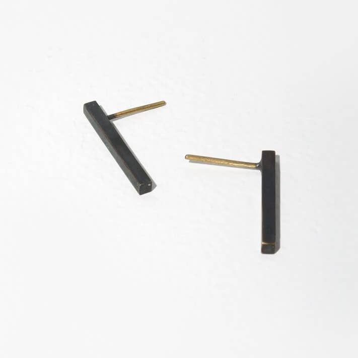 Stick Stud Earrings | Oxidized Brass for wholesale by MULXIPLY