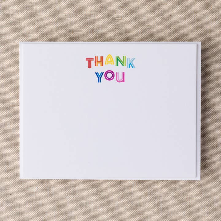 Cartes de correspondance plates Lettres arc-en-ciel pour la vente par Pinecrest Printery