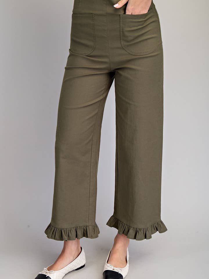 PL8921 - SOLIDE RECHTE PIJP BROEK MET GERAFELDE ZOOM voor wholesale door Peace Love Line