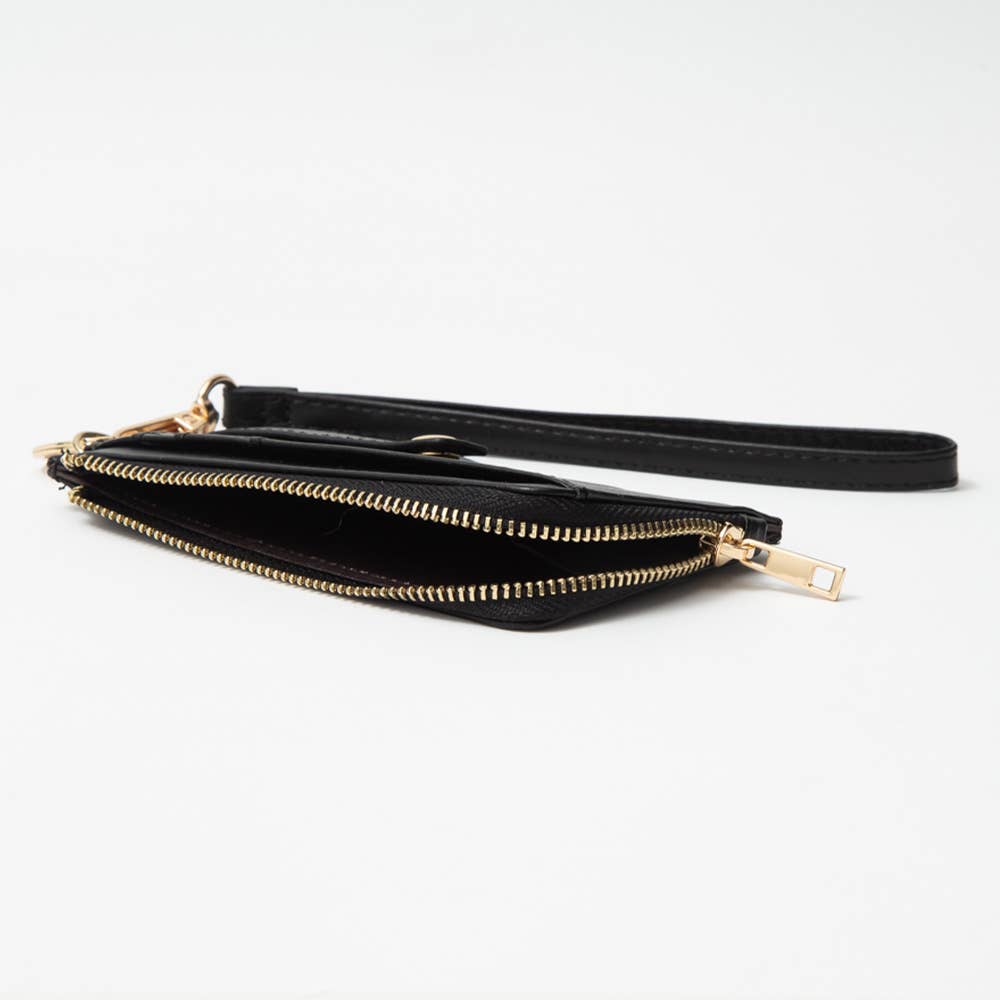 Sensibling Corp. - Wholesale Wristlet - Faux Leather Basket Weave Flat Card Holder Wallet Wristlet43