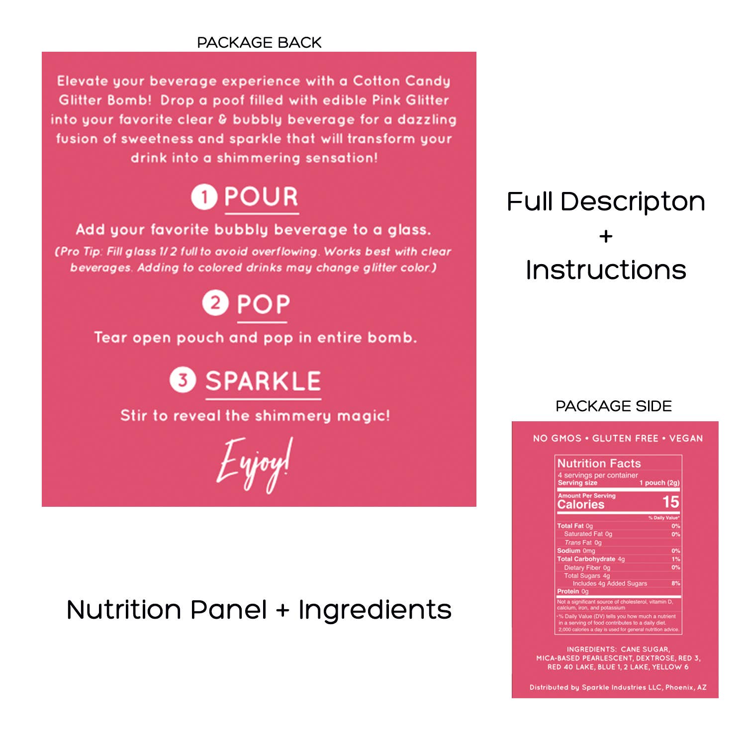 The Glitter Lab - Wholesale Elixir - Pink Drink Glitter Bombs for Cocktails, Mocktails & Bubbly4