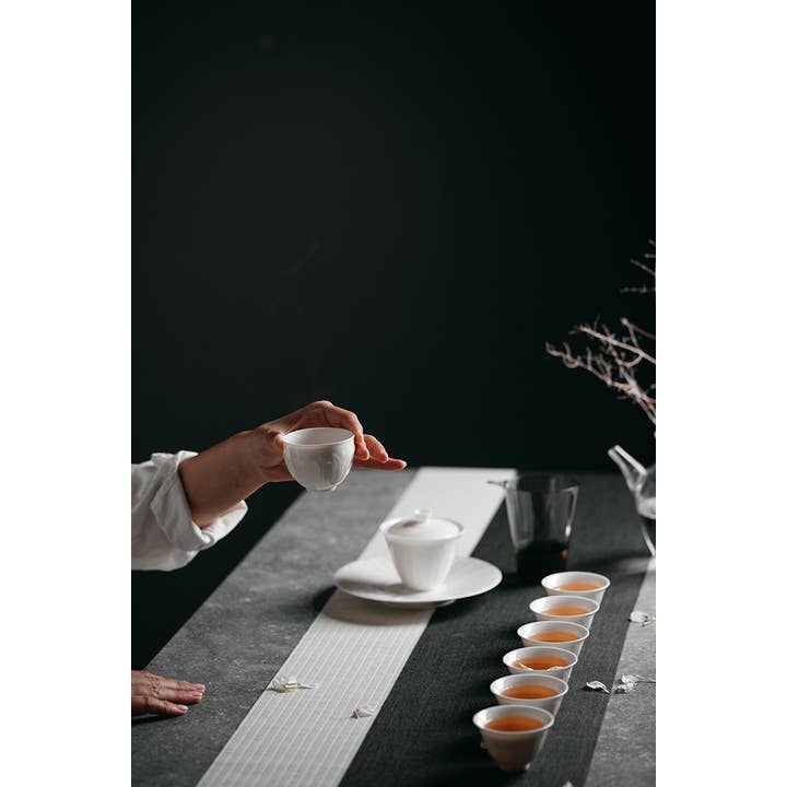 Gohobi (We cover U.S. import duties) – wholesale Coffee/tea cup – Gohobi Handmade White Porcelain Hand-embossed Chrysanthemum8