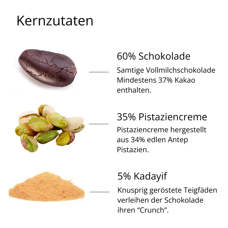 Kaffee und Schokolade GmbH – wholesale Baking chocolate – Dubai Style Chocolate (100 g)7