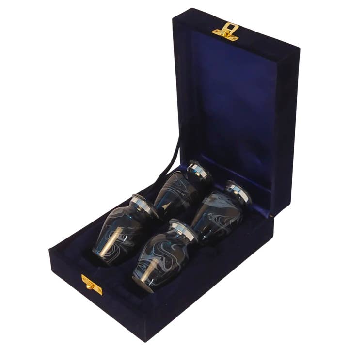 Plutus imports – Urna por atacado – Belo Acabamento Mármore Pequeno Conjunto de 4 Mini Camphas1