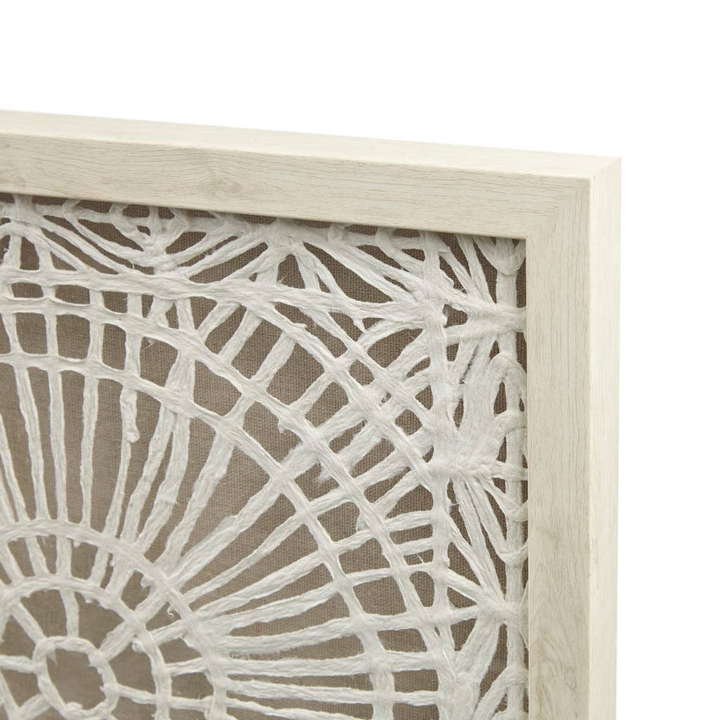 Olliix - Wholesale Wall Accent - Medallion Natural Rice Paper Wood Framed Wall Art Decor4