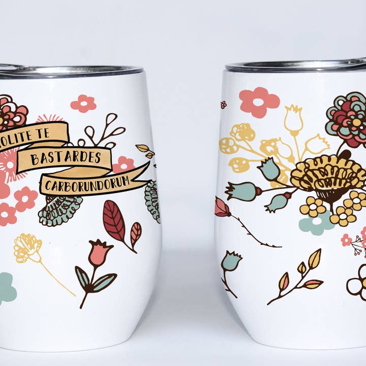 Gobelet à vin isolé féministe en acier inoxydable pour la vente par The Traveled Lane®