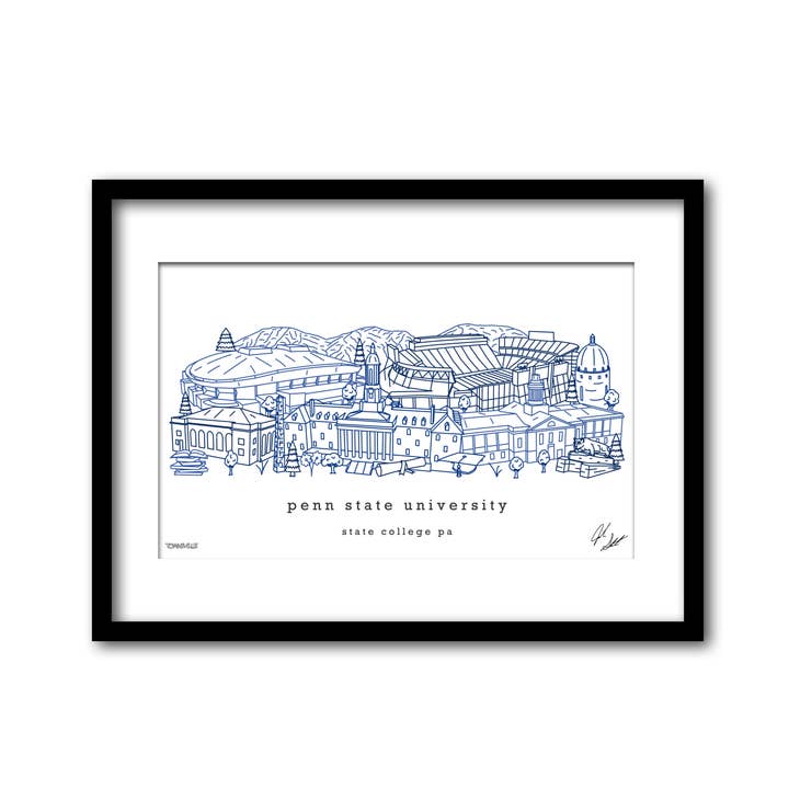 Penn State University Minimalistisk vægdekor Pennsylvania kunst for engroshandel hos Townsville Art