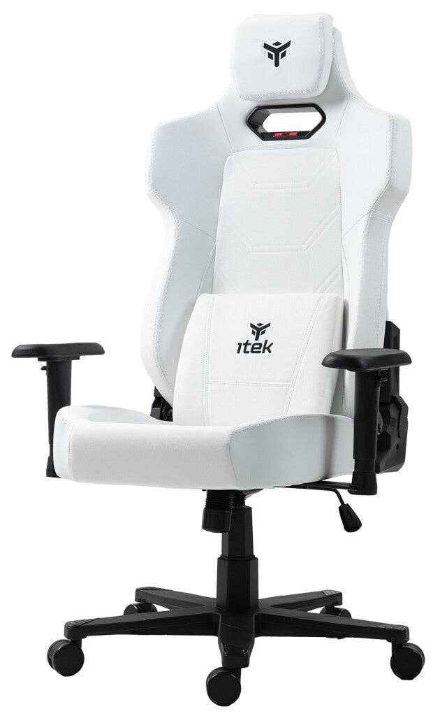 ITEK - Vendita all'ingrosso Sedie - itek Gaming Chair SHUTTLE PM66 - PVC e Tessuto- Braccioli 3D- Nero Bianco