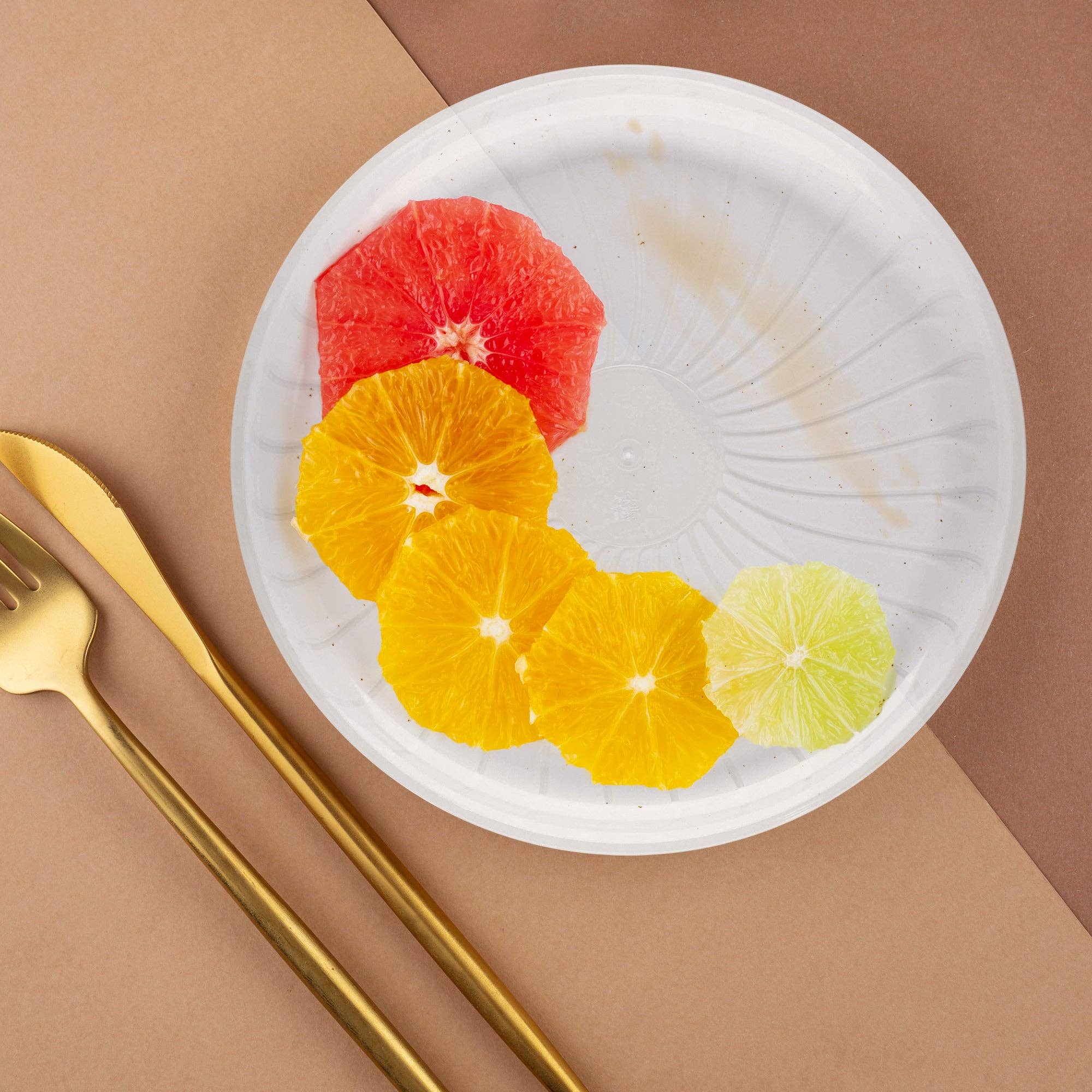 Smarty had a Party - Wholesale Serving Tray - 14" Clear Pavilion Round Disposable Plastic Trays - 24 pcs1