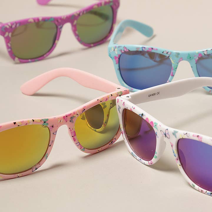 ASSORTED COLOR Kids Colorful Butterfly Pattern Sunglasses for wholesale on Faire