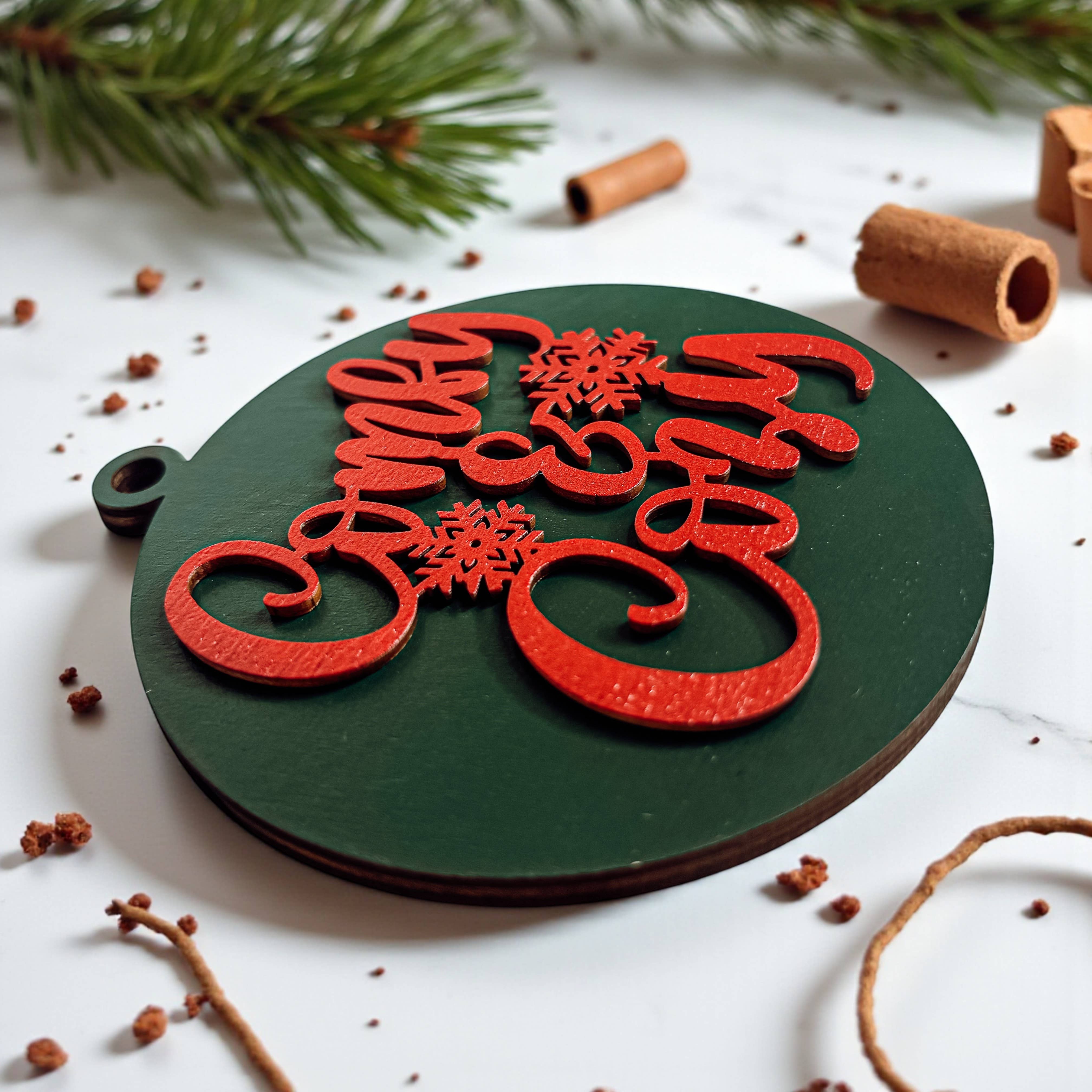 Gia Roma - Wholesale Ornament - Hanging Christmas Decor + Handmade Wooden Ornament Funny28