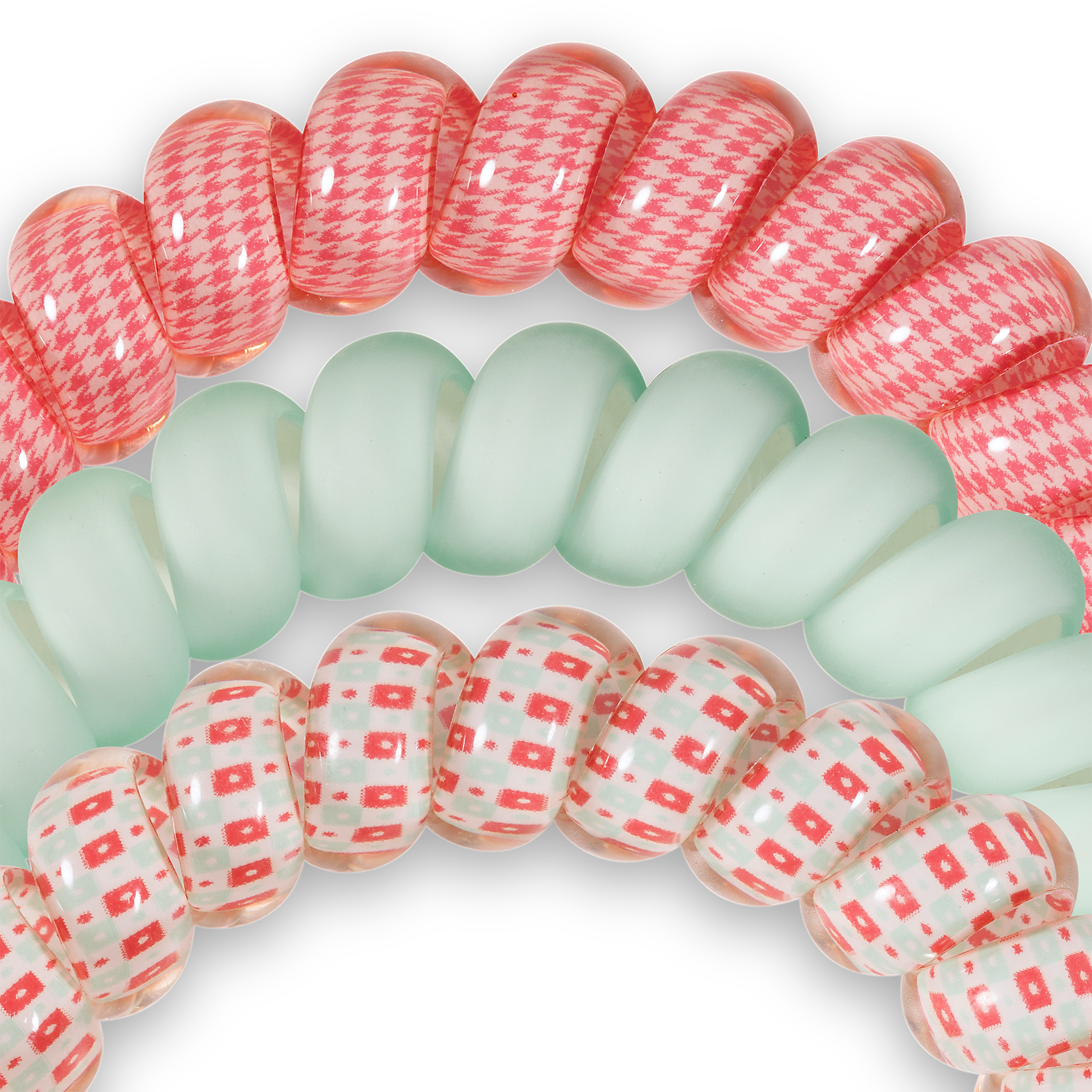 TELETIES - Wholesale Hair Tie - Spiral Hair Coil | Large | Calming Coral2