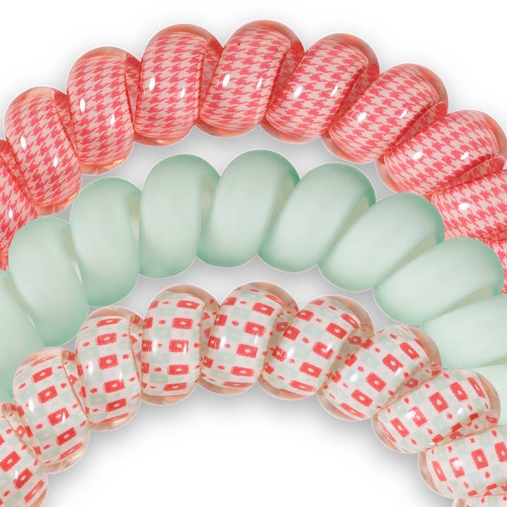 TELETIES - Wholesale Hair Tie - Spiral Hair Coil | Large | Calming Coral2