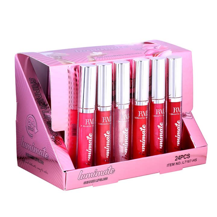 Diacly - Wholesale Lip Gloss - 24 PC Luminate Shimmer Lip Gloss RED Tones
