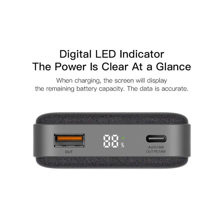 Azul Banco de energía inalámbrico ORSEN EW35, PD 18W, 10000mAh, 10W, negro de venta al por mayor en Faire6