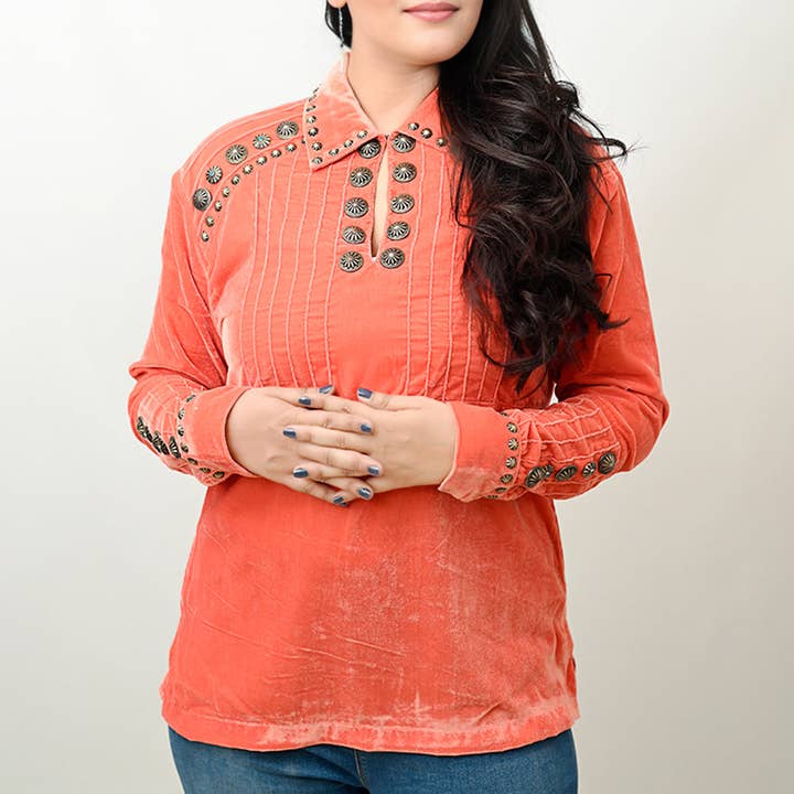 LS Western - Wholesale Tunic - Women's - ADSH033 Fabric Women Shirt Dress Tunic Ladies Girl Top1