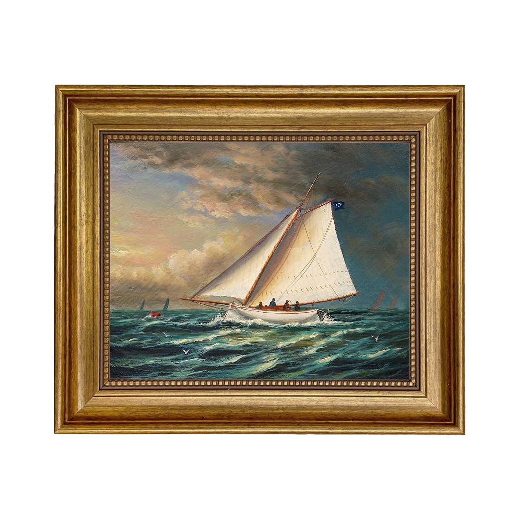 Madison Bay Co. - Historical Home Decor Reproductions - Wholesale Schilderen/Tekenen - Racing Boot Vintage Schilderij Afdruk op Canvas1