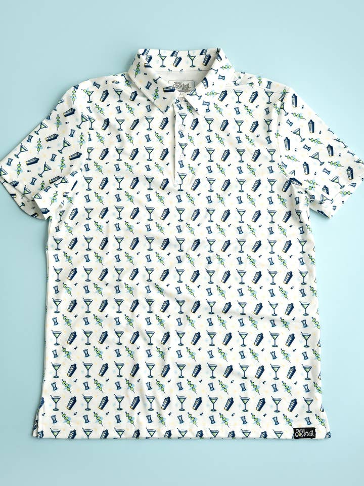 Martini Classic Cocktail Mens Polo for wholesale by Team Cocktail
