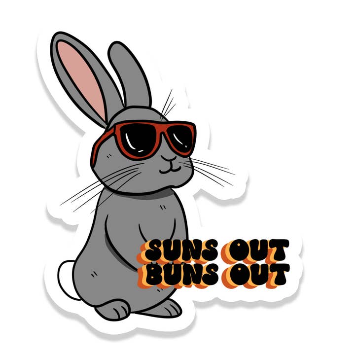 Suns Out Buns Out Vinyl Decal | Waterproof Stickers | 3" for wholesale by Rebel and Siren Stickers