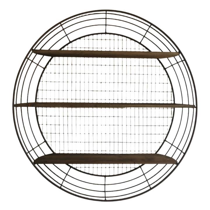 Wall Rack - 3-Tier Rustic Round Iron Wall Shelf for wholesale by Peterson Houseware & Artwares US