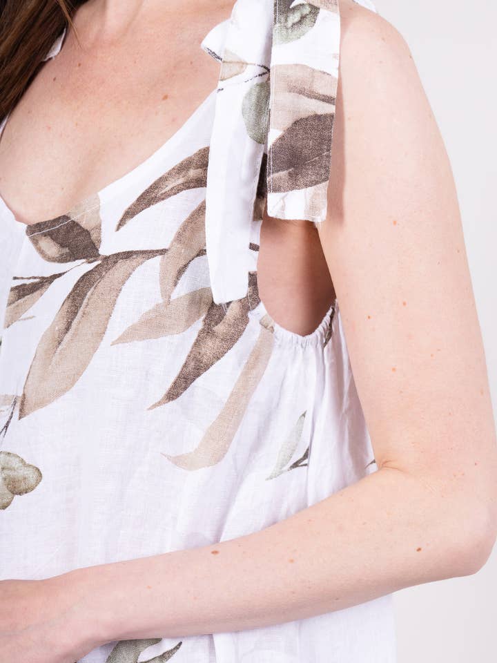 L'Emotion - Vendita all'ingrosso Tuta intera - Donna - Tuta in lino 100% con motivo floreale e spalline annodate4